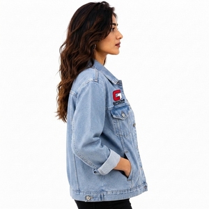 OEM Size Wholesale Manufacturer Private Label Women <b>Denim</b> <b>Jacket</b> Premium Quality Durable Cotton <b>Denim</b> Clothing with OEM Service - Product Image 3