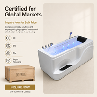 Bain à remous rectangulaire sur mesure Ploutara avec coque en acrylique premium, jets d'hydro-massage, appui-tête confortable, sans système Balboa, idéal pour villa et salle de sport
