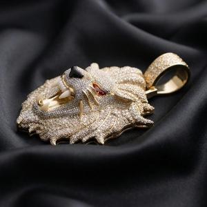 จี้หัวสิงโตแบบ Iced Out และจี้ห้อยคอแบบ Unisex สไตล์ฮิปฮอป ชุบทอง 18K เงินสเตอร์ลิง ประดับเพชรโมอิสซาไนต์แบบ Micro Pave - Product Image 5
