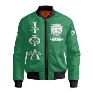 Veste universitaire personnalisée pour femmes Iota Phi Lambda, vert émeraude, avec lettres grecques, blason, numéro et année, style bomber - Product Image 5