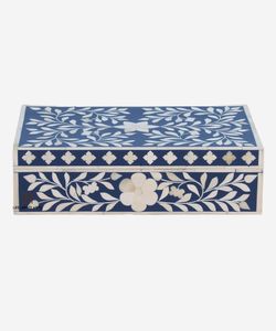 Classic Rectangular Mother Of Pearl <b>Boxes</b> With Natural Shell Inlay For Timeless Home Decor And <b>Vanity</b> Organization - Product Image 2