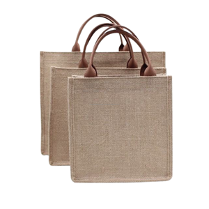 Sacs de courses en jute réutilisables avec logo personnalisé, vente en gros, sacs fourre-tout écologiques promotionnels - Product Image 3