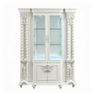 Luxury <b>White</b> French Classical Dining Room Set Solid Wood Hand Carved Finish <b>Gloss</b> with <b>Sideboard</b> and Display Cabinet - Product Image 6