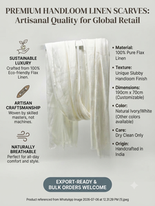 Écharpes en lin tissées à la main de qualité supérieure – Textiles artisanaux durables pour la vente au détail mondiale et les boutiques de mode de luxe - Product Image 6