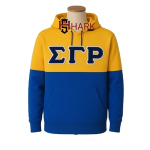 Mujeres Sorority Color Block Algodón Fleece Tackle Twill sudaderas con capucha Venta al por mayor Sigma Gamma Rho Bordado Letras Divine Nine - Product Image 1