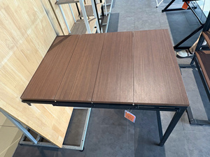 Lumetal Modern Wood and Metal Folding Table for Home Office with Table and Shelf Vietnam Origin - Product Image 3