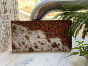 กระเป๋าคลัทช์หนังวัวมีเครื่องมือแกะสลักมือมาใหม่กระเป๋าเงินหนังสไตล์ตะวันตกอเนกประสงค์ - Product Image 3