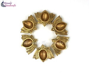Nirmala Handicrafts Traditional Handcrafted Brass Diya Shape Indian Oil <b>Lamp</b> for Home Temple Mandir Diwali Decor Festive Return - Product Image 2