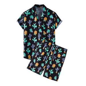 Ensemble survêtement décontracté personnalisé avec logo, en polyester/coton, coupe-vent zippé, short et pantalon cargo - Product Image 1