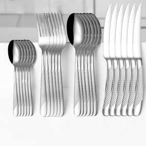 24 Piece Modern Stainless Steel Mirror Polish Cutlery Set Star Handle <b>Flatware</b> Steak Knife Fork Spoon Family Dining Set - Product Image 4