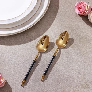 MAC EXPORTS Luxury Black Biodegradable PE Disposable Heavy Duty Wedding Heat Resistant Dessert Fork Set Eco-Friendly Corn <b>Starch</b> - Product Image 2