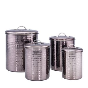 Eco Friendly Ss304 Stainless Steel Food <b>Storage</b> Canister Set Mirror Polish Airtight Metal Kitchen Container For <b>Spices</b> Grains - Product Image 6