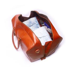 Sac de voyage classique en cuir pleine fleur, sac de week-end, sac de nuit, unisexe, fermeture éclair, durable, produit OEM FBA - Product Image 4