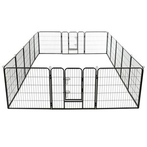 Corral Plegable Grande para Perros, de Acero con Recubrimiento de Polvo Negro, Puertas y Corrales para Mascotas - Product Image 5