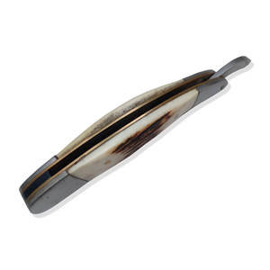 IKZARSA Straight <b>Razor</b> Super Stainless Steel Blade Natural Stag Horn Handle Single Blade <b>for</b> <b>Men</b> Barber Shop Outdoor Hotel Use - Product Image 4