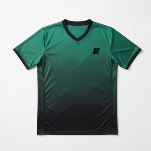 Maillot de sport col en V haute performance à manches courtes respirant pour l'entraînement des clubs sportifs - Product Image 1
