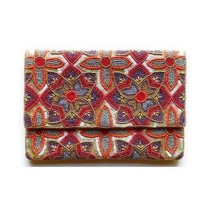 Bolso de Mano Artesanal de Lujo con Cuentas de Cristal Indias, Asa Tipo Baguette Colorida, Duradero, Accesorio de Moda Diaria, Bolso Tote - Product Image 1