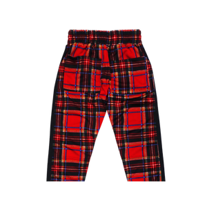 Pantalon de survêtement streetwear à carreaux pour homme, coupe slim, avec fermetures éclair aux chevilles - Product Image 3