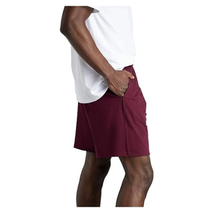 Pantalones Cortos Deportivos de Malla Rosa Sólido para Hombre, Corte Regular, Cintura Elástica con Cordón, Bolsillos Laterales Abiertos, Secado Rápido y Transpirables - Product Image 3
