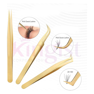 Ensemble de pinces à cils avec étui, logo personnalisé, acier inoxydable bleu, logo sur mesure - Product Image 4