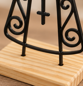 AK Brass Standard Metal Unique Design Christmas Decor Black Finished With Wood Base For Tableware Showpiece / Christmas Decor - Product Image 2