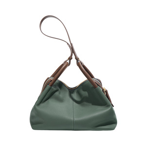 Sac fourre-tout en cuir véritable pour femme, fermeture éclair, bandoulière réglable, poignées souples, poche intérieure, idéal pour la gym et le quotidien - Product Image 3