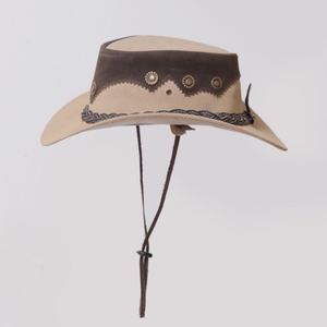 Chapeau de cowboy en cuir artisanal occidental personnalisé, style ranch, équestre, rodéo, mode outdoor, large bord, qualité durable - Product Image 2