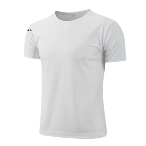 Men's <b>White</b> Cotton Short Sleeve T-Shirt O-Neck Regular Fit Blank Casual Jersey Knitted Breathable - Product Image 1