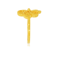 Élégante bague ajustable en filigrane floral plaqué or 18 carats pour femme, motif fleur ajourée, bijou léger et tendance
