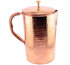 Admirable diseño martillado 100% jarra de cobre puro respetuosa con el medio ambiente con tapa jarra de agua potable decorativa para el hogar precios bajos - Product Image 1