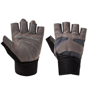 <b>Half</b> Finger Training Gloves Gray Pink Microfiber Velcro Wrist Gym Fitness Unisex Breathable Non <b>Slip</b> Adjustable Strap - Product Image 6