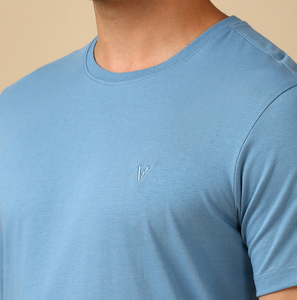 Camiseta de Algodón Lisa para Hombre con Logotipo Personalizado OEM, Corte Regular, Suave, Transpirable, Ecológica, Cuello Redondo, Ropa Casual de Primera Calidad - Product Image 3
