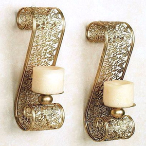 Porte-bougie en fil d'or délicat avec un design minimaliste. Éclairage artistique disponible à prix de gros. - Product Image 6