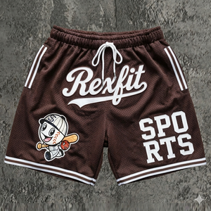 กางเกงบาสเก็ตบอล Rexfit Sports แบบขายส่งสำหรับผู้ชาย สีน้ำตาล กางเกงออกกำลังกาย กางเกงกีฬา ระบายอากาศได้ดี น้ำหนักเบา - Product Image 5