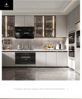 Meubles de cuisine de luxe sur mesure, ensemble de placards modulaires modernes avec îlot de rangement pour villas, appartements et projets résidentiels