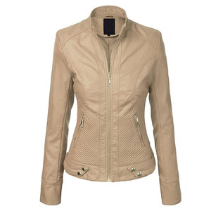 Veste en cuir oversize personnalisée pour femme, nouvelle mode, prix de gros, manteau d'hiver boutonné pour femme, col montant, entièrement zippé - Product Image 1
