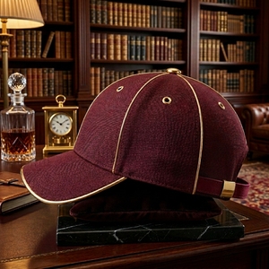 Gorra de Béisbol Estructurada de 6 Paneles Injae Luxury Maroon, Bordado 3D, Poliéster/Algodón, Deportiva, Ajustable 56-58cm, Unisex, Cuatro Estaciones - Product Image 2