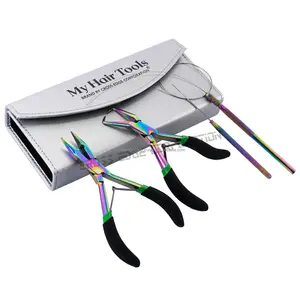 customizable Microbeads Hair Extension Tools Micro Beads & Tape in Remover Pulling Hook Tool and Crimping Plier cheap price
