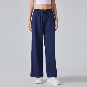 Pantalon de jogging pour femme en molleton 100% coton, taille mi-haute, devant plat, chaud et épais pour l'hiver, doux et confortable, pour le fitness et la détente - Product Image 6