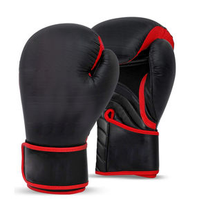 Guantes de Boxeo Personalizados con Logotipo, de Piel Sintética Negra, con Cordones, Ligeros, para Entrenamiento - Product Image 1