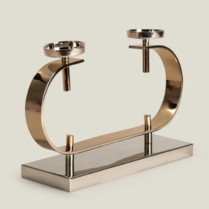 Portavelas de Metal y Acero Inoxidable Chapado en Níquel y Oro, Nuevo Diseño 2026 - Product Image 3