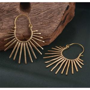 Gold Plated Brass Geometric Drop <b>Earrings</b> Women's Bohemia Style Fashion Dangle Jewelry - Product Image 5