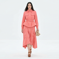 Ensemble jupe et veste courte 2 pièces pour femme en sergé 100% coton, style vintage, personnalisable OEM ODM, jupe trapèze, tenue de bureau estivale