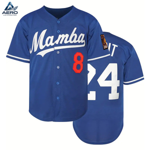 Camiseta de béisbol azul para hombre, corte holgado, cuello en V, manga corta, para todas las estaciones, para deportes y uso casual, actividades al aire libre - Product Image 1