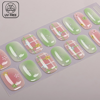 Autocollants pour ongles en gel sans cuisson, 16 bandes, marque privée personnalisée, sans HEMA, conception OEM ODM, motifs et emballages, service tout-en-un