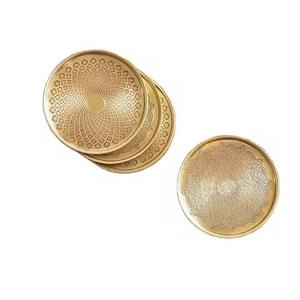 Luxury Metal <b>Coasters</b> <b>Set</b> For Drink Table Use Modern Beverage Holder - Product Image 1