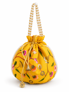 Indian Handmade Stylish <b>Embroidered</b> Potli <b>Clutch</b> Elegant Multi Color Craftstages International - Product Image 1