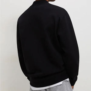 OEM Custom Mock Neck Blank <b>Plain</b> French Terry Oversized 100% Cotton Drop Shoulder Pullover Crewneck Sweatshirt <b>Jumper</b> for Men - Product Image 4