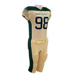 Ensemble d'uniformes de football américain personnalisés, 100% polyester, imprimé par sublimation, OEM, antibactérien, séchage rapide, vêtements d'équipe pour hommes adultes - Product Image 2