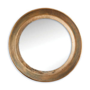 Miroir mural rond en métal martelé doré de luxe, fait main, décoratif, pour la maison, le salon, l'entrée, miroir mural - Product Image 1
